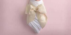 NEW BEAUFORT BONNET bow swaddle sleep sack in pearl strand silk